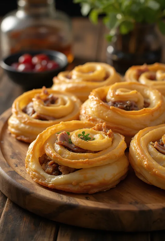 Pasniegts kraukšķīgs pīles bureks