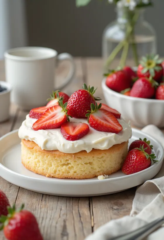 Zemeņu un maskarpones torte elegantā pasniegšanā