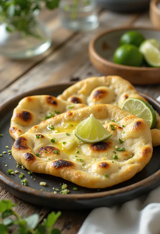 Laima naan maize svaigi pasniegta