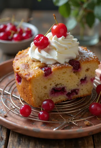 Kanēļa jāņogu torte pasniegta šķēlēs