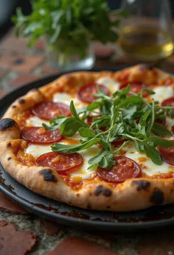 Diavola pica ar rukolu un pikantu salami