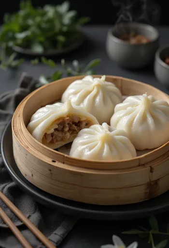 Svaigi tvaicēta ķīniešu baozi pildīta bumbiņa