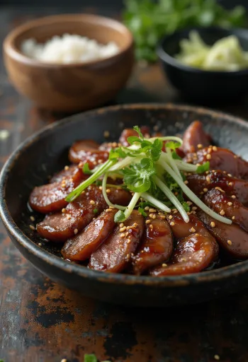 Bulgogi liellopa gaļa ar piedevām
