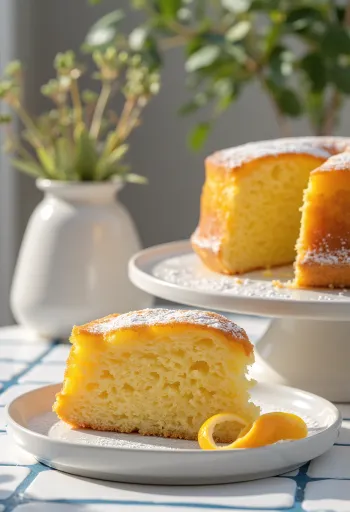 Apelsīnu torte pasniegta