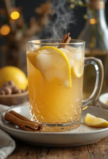 Bumbieru un ingvera bezalkoholiskais sidrs krūzē