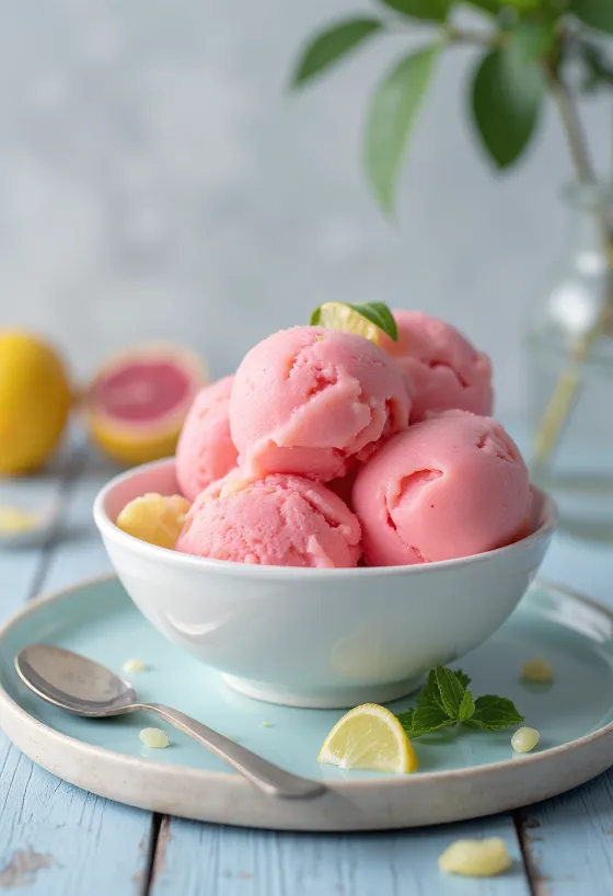 Guavas saldējums pasniegts