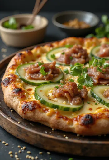 Peking Duck Pizza ar Ķīnas pīli un hoisin mērci