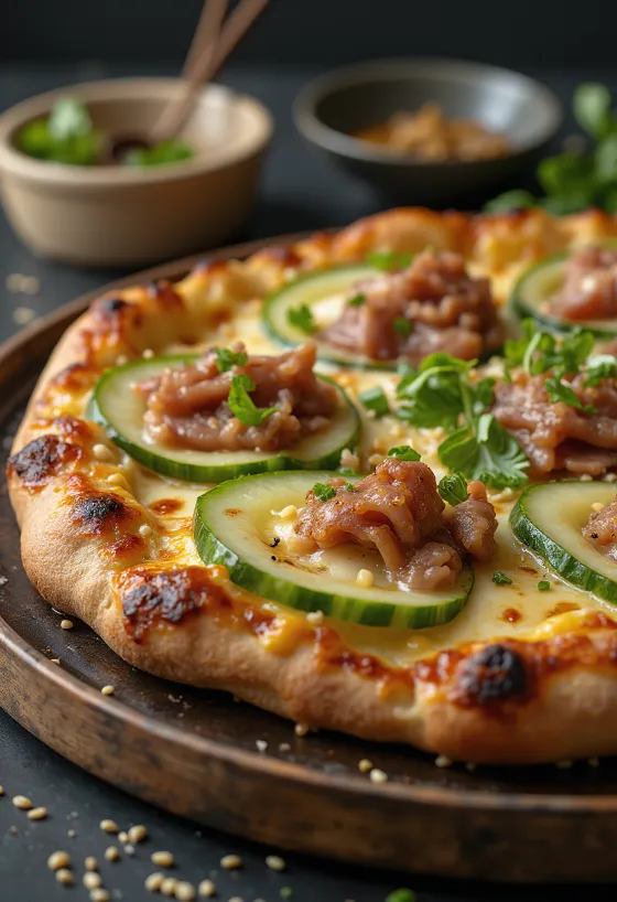 Peking Duck Pizza ar Ķīnas pīli un hoisin mērci