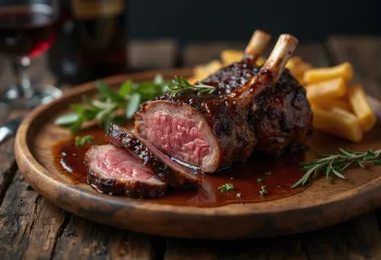 BBQ jēra kakla karbonāde pasniegta