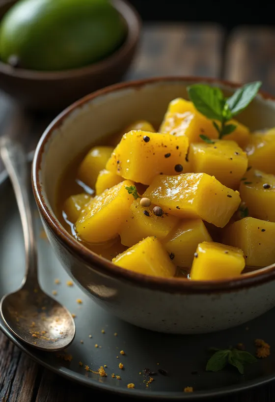 Mango pikulis stikla burkā