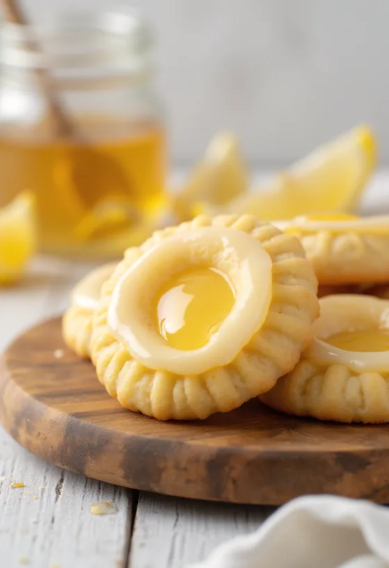Pasniegti citronu un medus cepumi