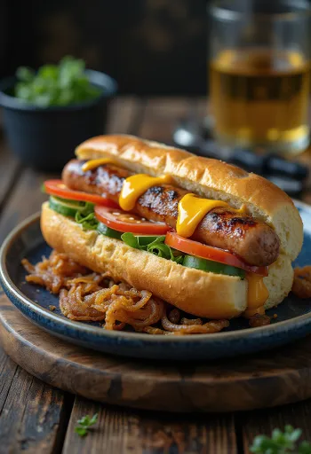 Šefpavāra īpašais Hotdogs pasniegts