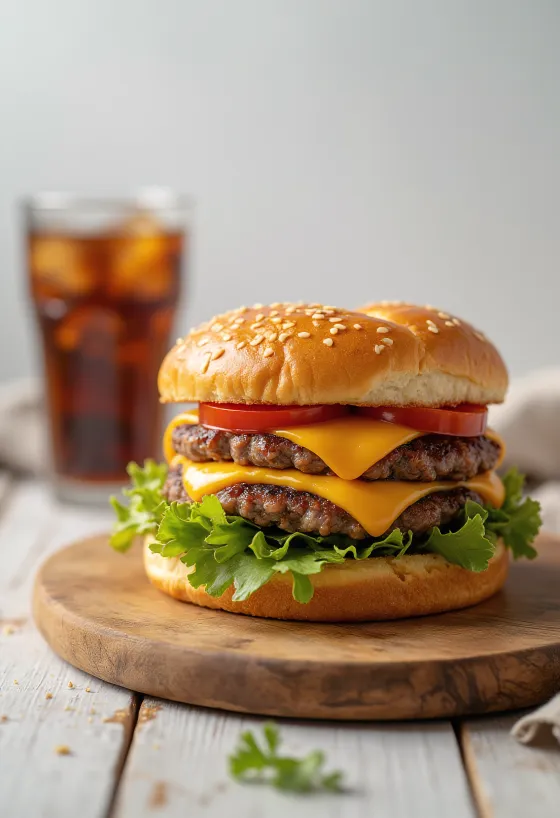 Burgers ar dubulto gaļas kotleti