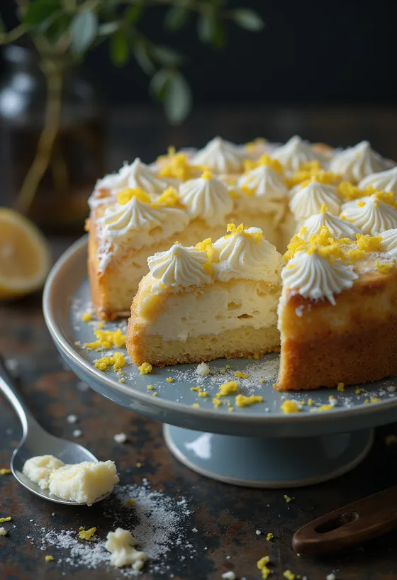 Klasiska biezpiena torte, pārkaisīta ar pūdercukuru