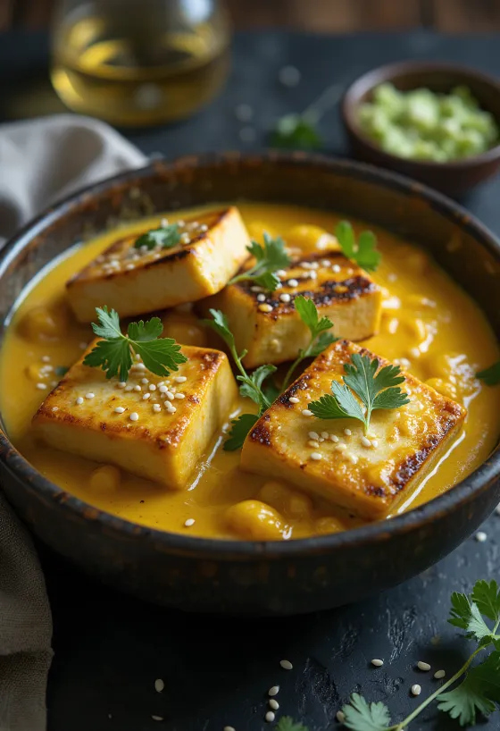 Grilēts tofu ar tahini kariju