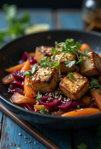 Grilēts tofu un bietes (Wok)