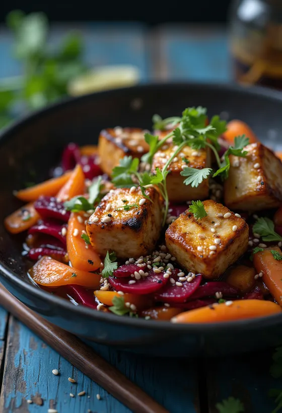 Grilēts tofu un bietes (Wok)