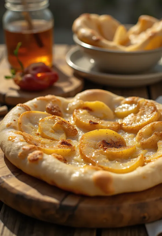 Ābolu un kanēļa naan maize pasniegta