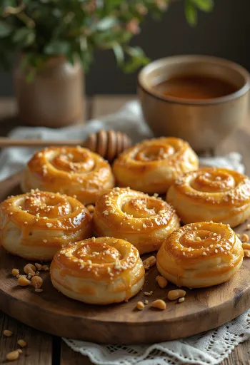 Medus un zemesriekstu bureks pasniegts