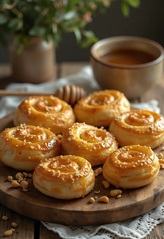 Medus un zemesriekstu bureks pasniegts