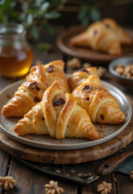 Piparkūku un riekstu samosas pasniegtas