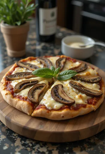 Pica ar baravikām, svaigu timiānu un parmezānu