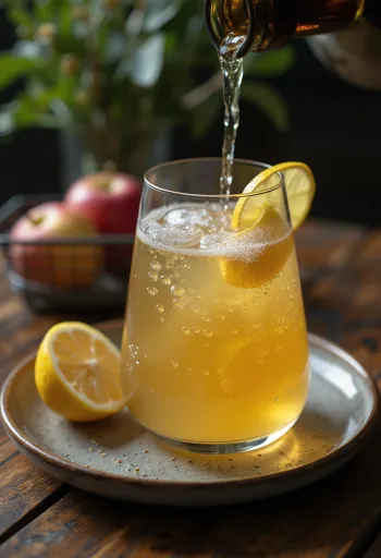 Spāņu Sidra Cider pasniegts glāzē