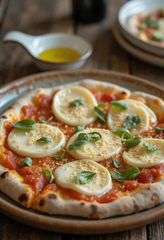 Pizza Cilentana ar bufalo mozzarellu un provolone sieru