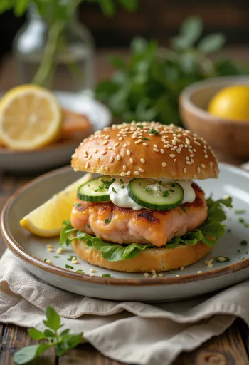Laša burgers pasniegts ar citronu