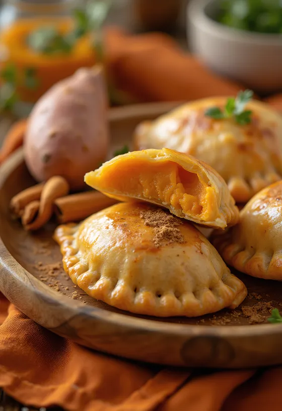 Empanadas ar ceptiem saldajiem kartupeļiem un pikantu pildījumu