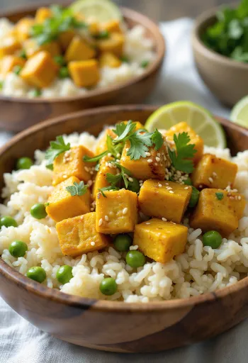 Ziedkāpostu rīsi ar karija tofu