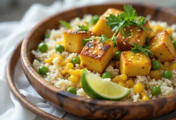 Ziedkāpostu rīsi ar karija tofu