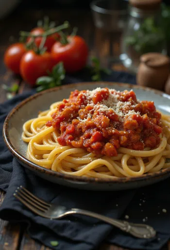 Tomātu pasta ar svaigu baziliku un rīvētu parmezāna sieru