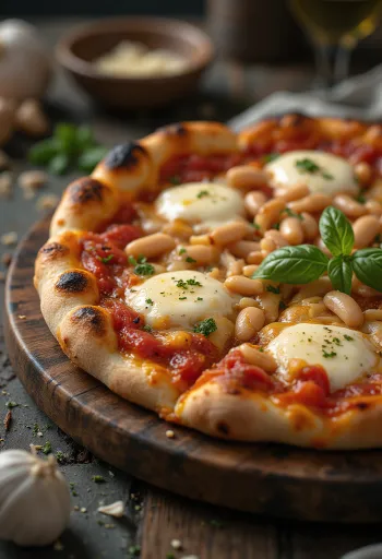 Pizza ai Fagioli ar pupiņām un sieru