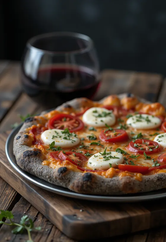 Pizza di Grano Arso no dedzinātiem graudiem ar itāļu sieriem