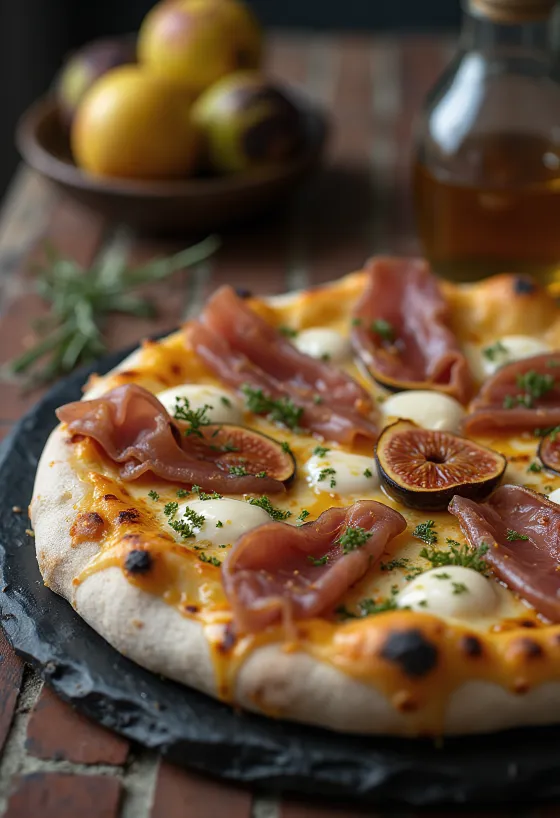 Pizza ai Fichi e Prosciutto ar vīģēm un šķiņķi