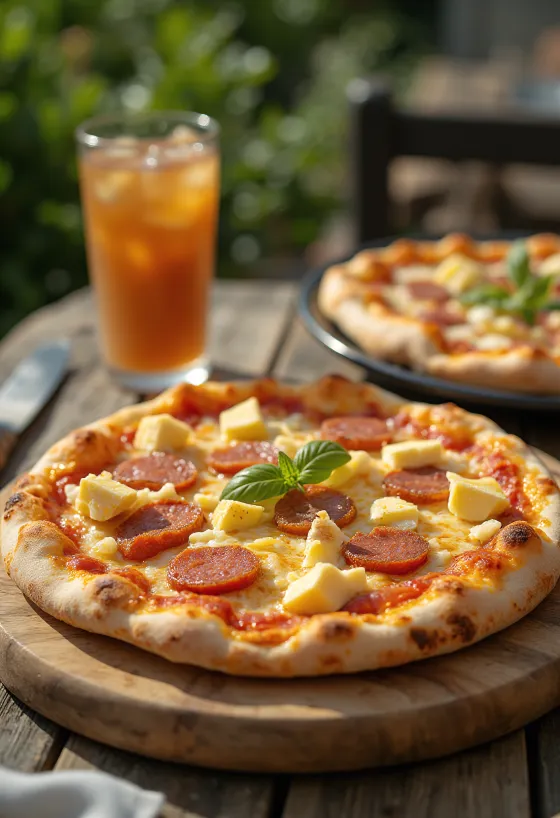 Pizza Dominicana pasniegta