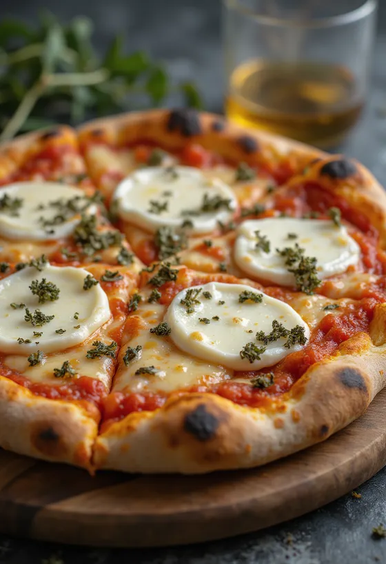Pizza ai Formaggi di Capra ar kazas sieriem un mocarellu