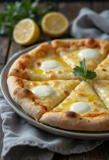 Svaigi cepta baltā pica ar Grana Padano sieru