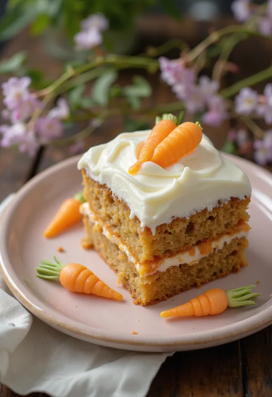 Lieldienu burkānu torte ar fondanta burkānu dekoriem