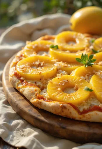 Pizza ai Frutti Tropicali ar tropiskajiem augļiem un rikotu