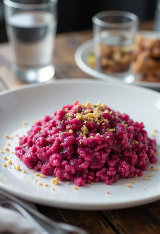 Vegāns biešu risoto